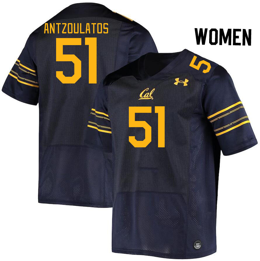 Women #51 Blake Antzoulatos California Golden Bears College Football Jerseys Stitched Sale-Navy